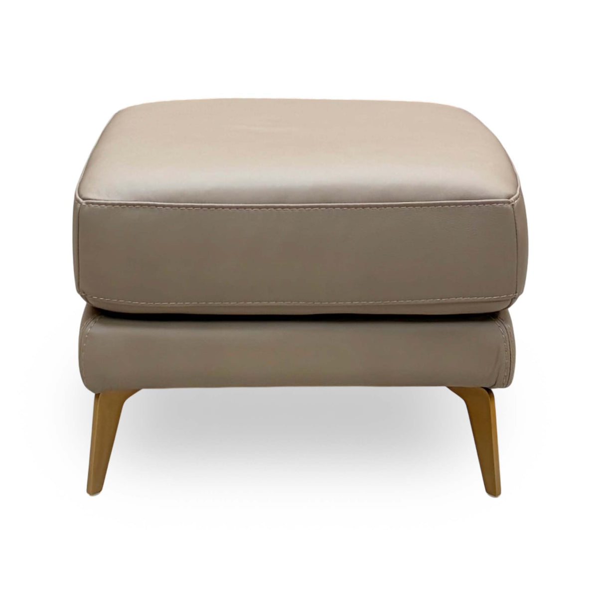 World of Leather 'Eclipse' Nw-513e Pine Bark Taupe Br Leather Footstool