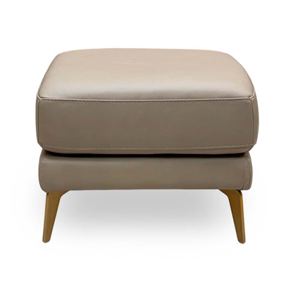 World of Leather 'Eclipse' Nw-513e Pine Bark Taupe Br Leather Footstool