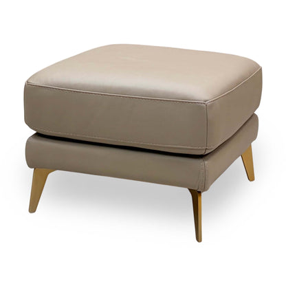 World of Leather 'Eclipse' Nw-513e Pine Bark Taupe Br Leather Footstool