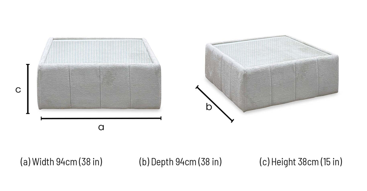 'Boujee' Lustro Dove Grey - Zora Natural Fabric Square Glass Top Table