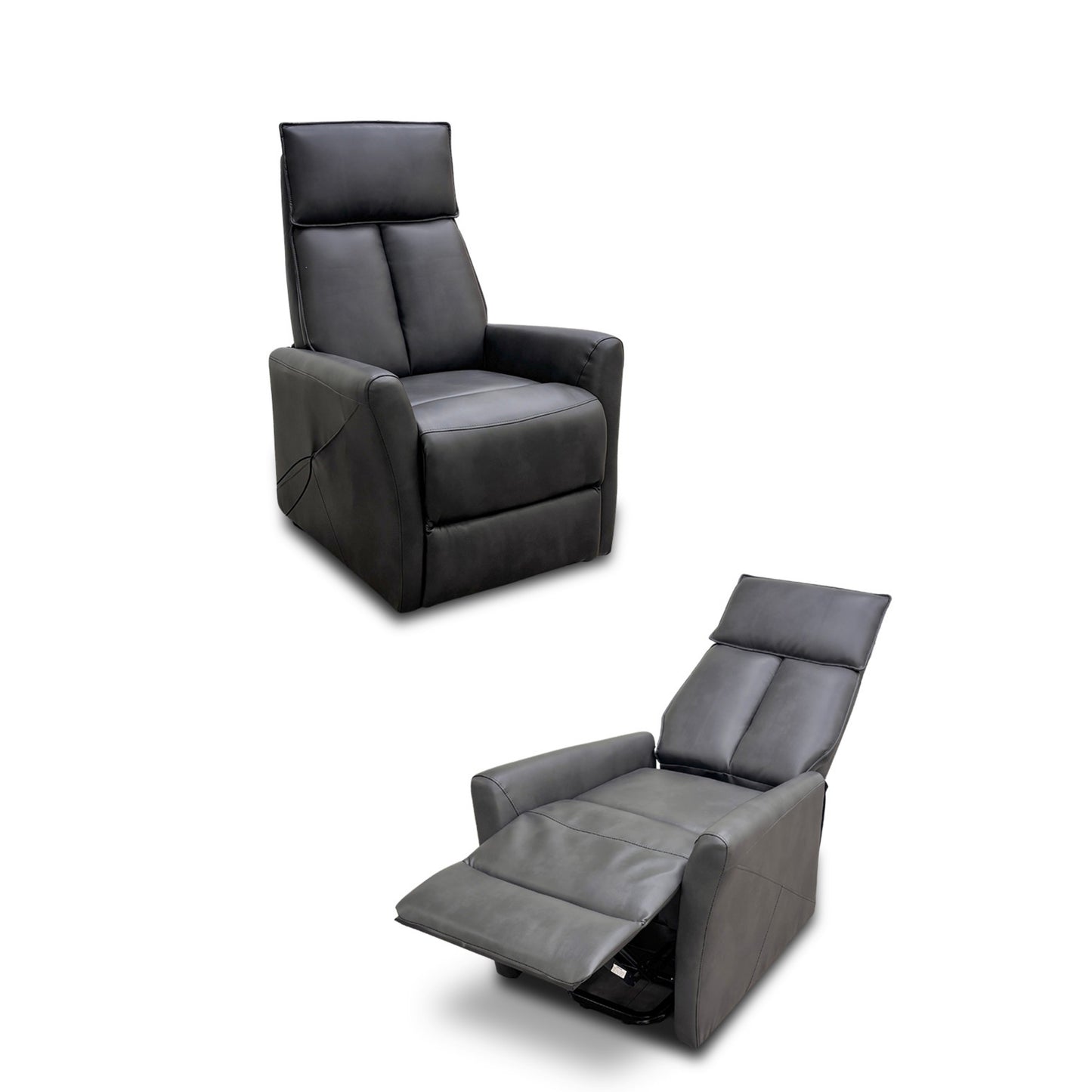 ‘Lomon’ Grey Faux Leather Lift & Rise Chair
