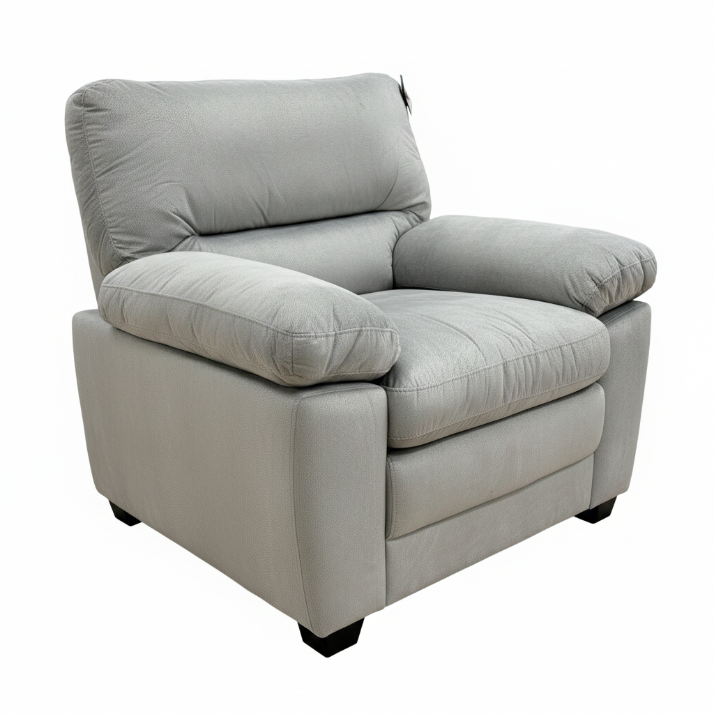 'Jordan' Light Grey Velvet Armchair