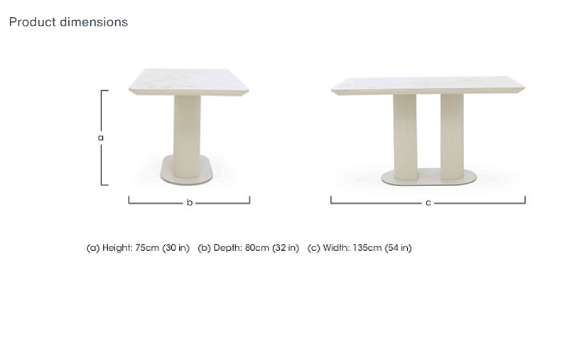 'Avorio' Ceramic Top Fixed Dining Table