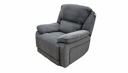 'Costa' Manual Recliner Charcoal Grey Weave Fabric Armchair