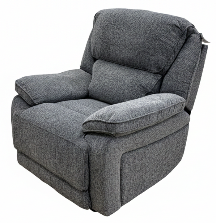 'Costa' Manual Recliner Charcoal Grey Weave Fabric Armchair