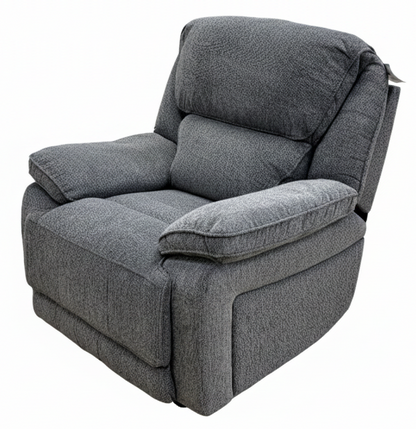 'Costa' Manual Recliner Charcoal Grey Weave Fabric Armchair
