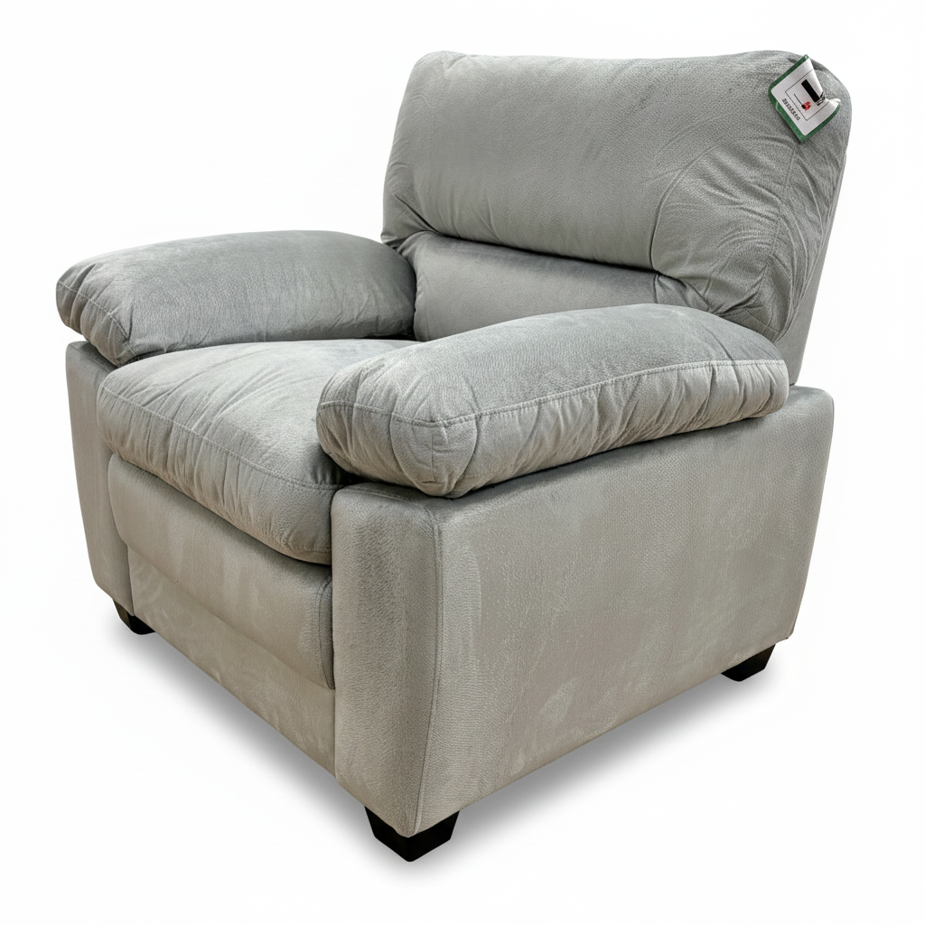 'Jordan' Light Grey Velvet Armchair
