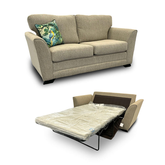 ‘Poppy’ Oatmeal Tight Weave Large 2 Seater Sofa Bed