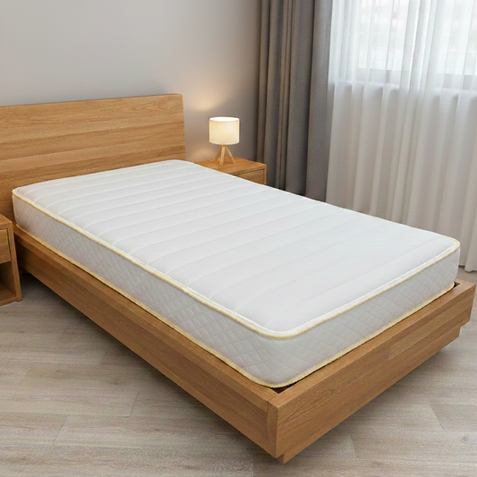 Bedroom short of the Silentnight Astro Mattress, highlighting eco-friendly comfort and pocket spring support for growing bodies.