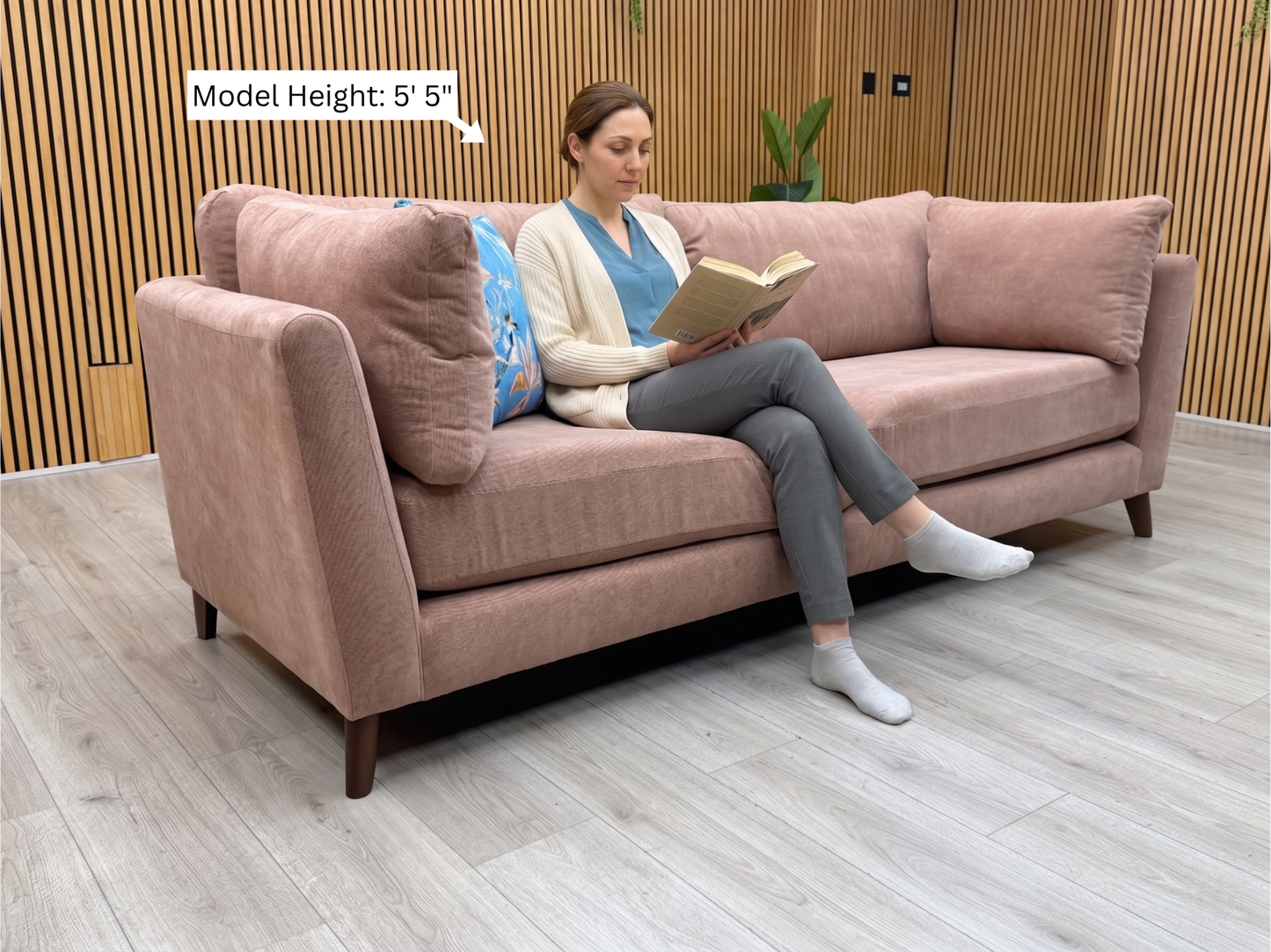 'Moda' Rust Fabric 4 Seater Sofa