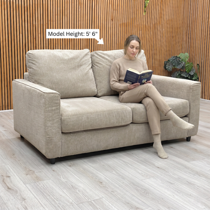 ‘Esprit’ Taupe Fabric 2 Seater Sofa Bed