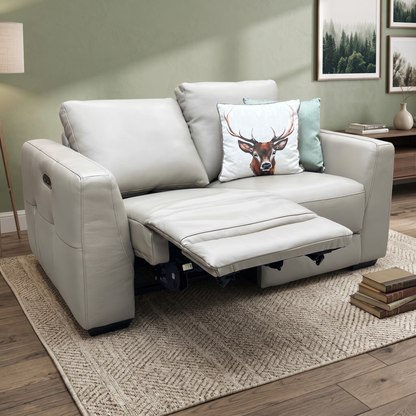 ‘Dinky’ Oyster Cat-40_08 Leather 2 Seater Power Recliner Sofa