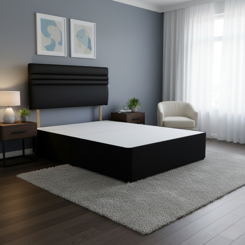 ‘Roma’ Ebony Fabric King Bed