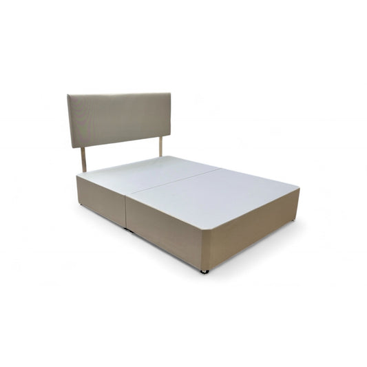 'Lyon' Sandstone Fabric King Bed with Drawers