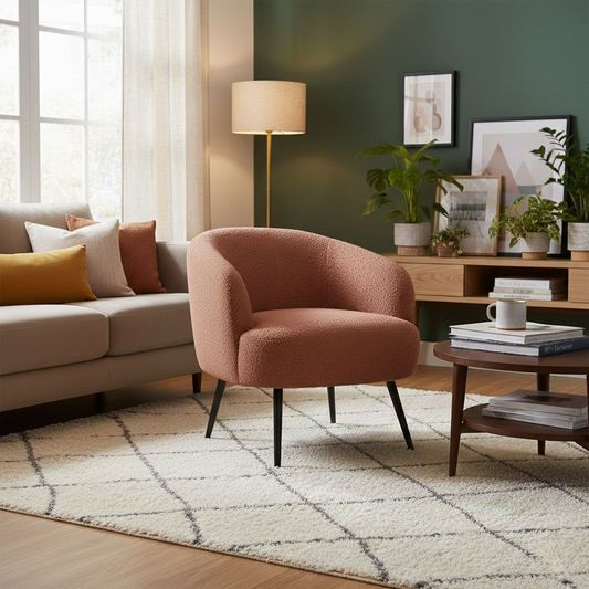 ‘Shelbie’ Rust Fabric Accent Chair