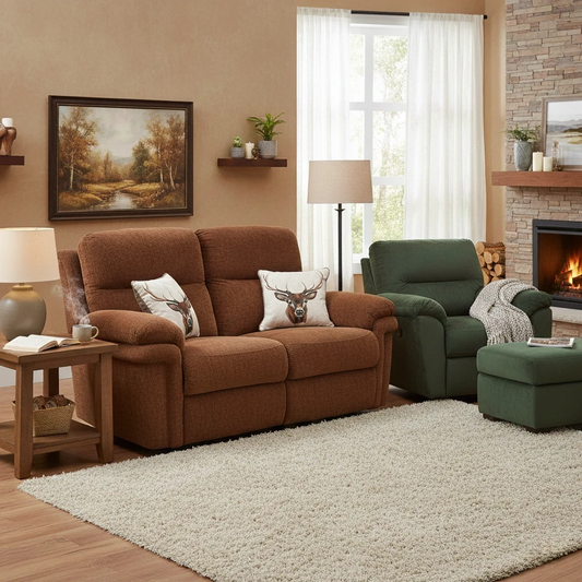 'Toledo' Pumpkin Fabric 2 Seater Sofa