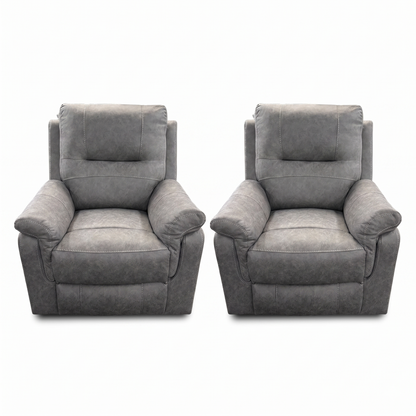 'Ranger' Grey Endurance Fabric Manual Recliner Armchairs - Set of 2 - product photo 3