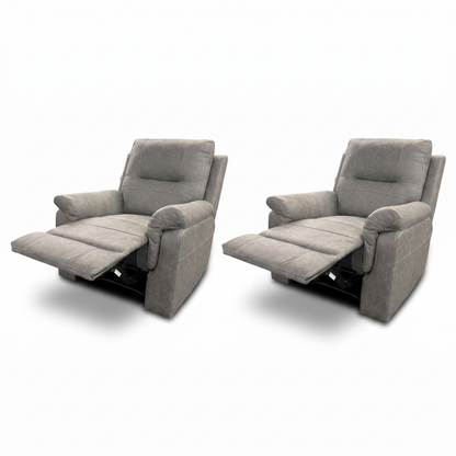 'Ranger' Grey Endurance Fabric Manual Recliner Armchairs - Set of 2 - product photo 2