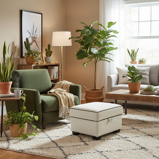 'Celine' Tuzzi Ivory Storage Footstool