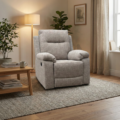 'Georgia' Natural Fabric Power Recliner Armchair