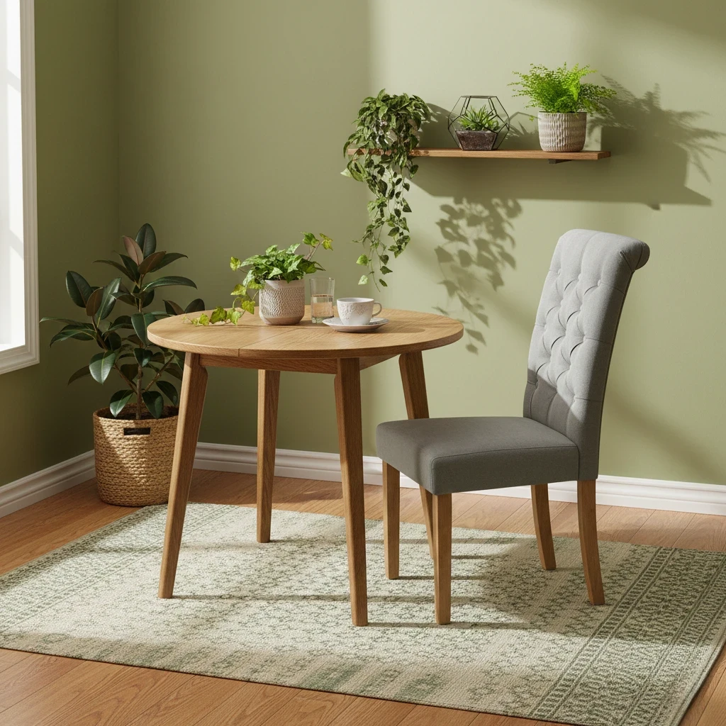 'Hamilton' Sky Blue Fabric Roll Back Button Back Dining Chair