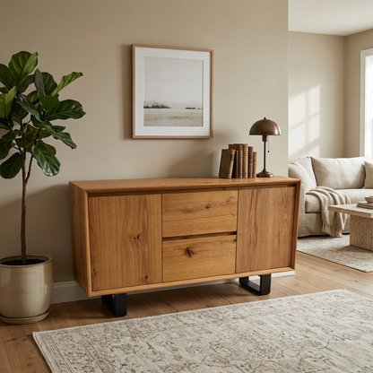 'Aydin' Oak Veneer 2 Door 2 Drawer Side