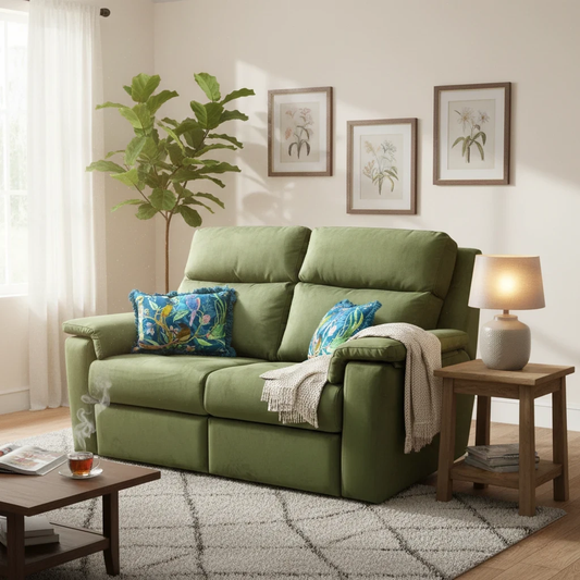G Plan ‘Thornbury’ Plush Vine Green 2 Seater Velvet Sofa