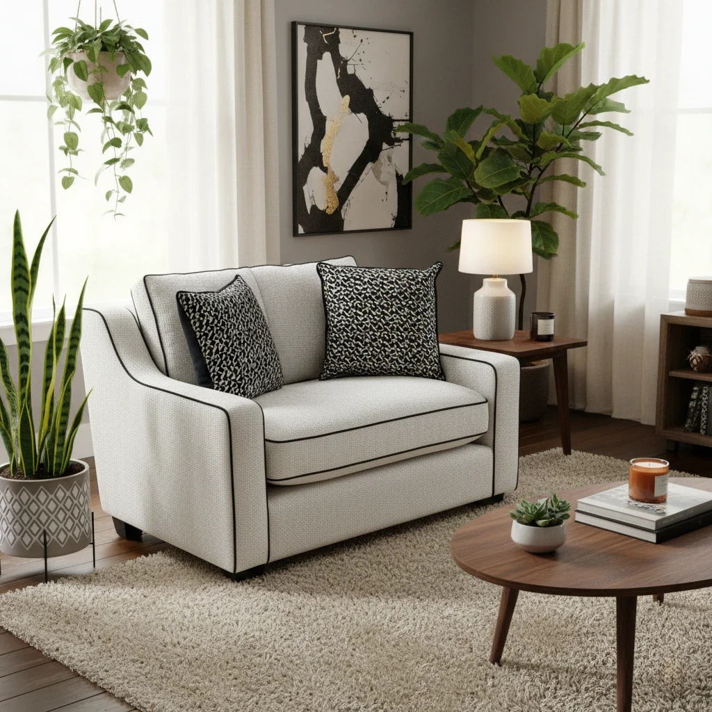 'Celine' Fabric Tuzzi Ivory Mchrome Scat Eb Cp Snuggler