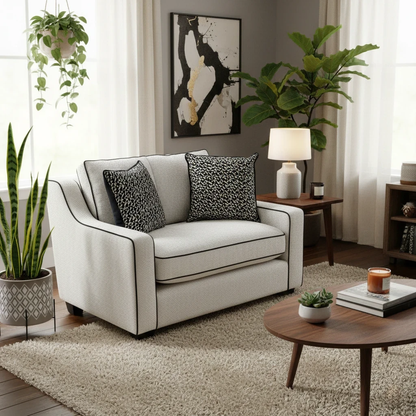 'Celine' Fabric Tuzzi Ivory Mchrome Scat Eb Cp Snuggler