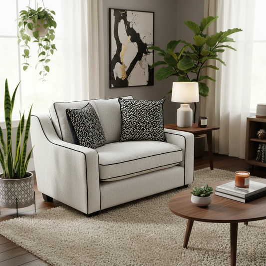 'Celine' Fabric Tuzzi Ivory Mchrome Scat Eb Cp Snuggler
