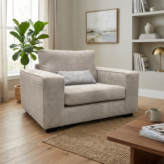 ‘Amber’ Grey Boucle Fabric Snuggler