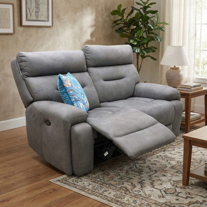 ‘Cinemax’ Nappa Grey Velvet 2 Seater Power Recliner Sofa