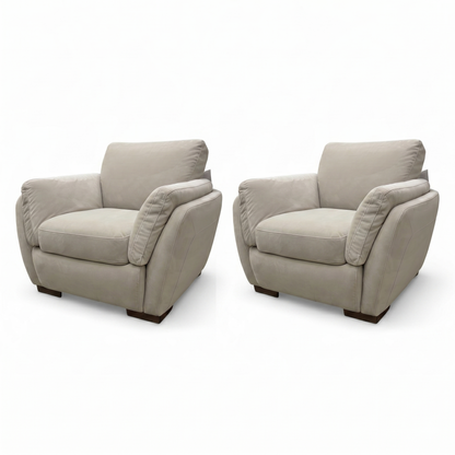 'Cortezia' Beige Velvet Armchairs - Set of 2