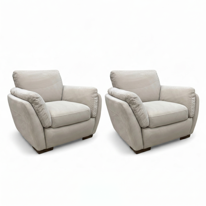 'Cortezia' Beige Velvet Armchairs - Set of 2