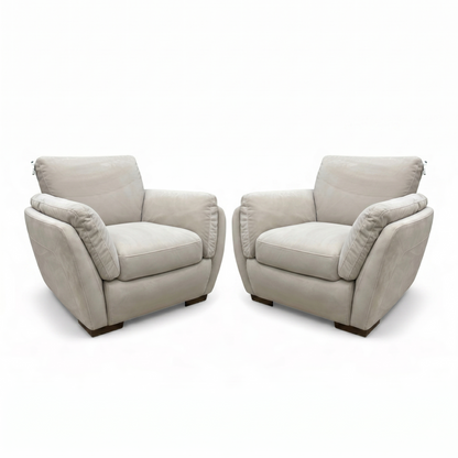 'Cortezia' Beige Velvet Armchairs - Set of 2