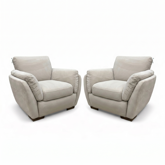 'Cortezia' Beige Velvet Armchairs - Set of 2