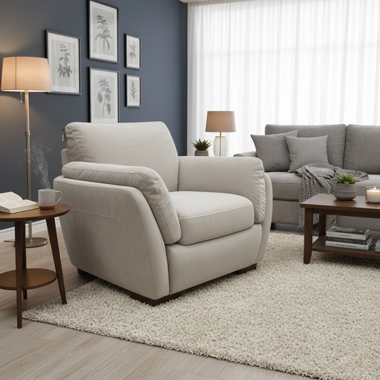 ‘Cortezia' Beige Velvet Armchair