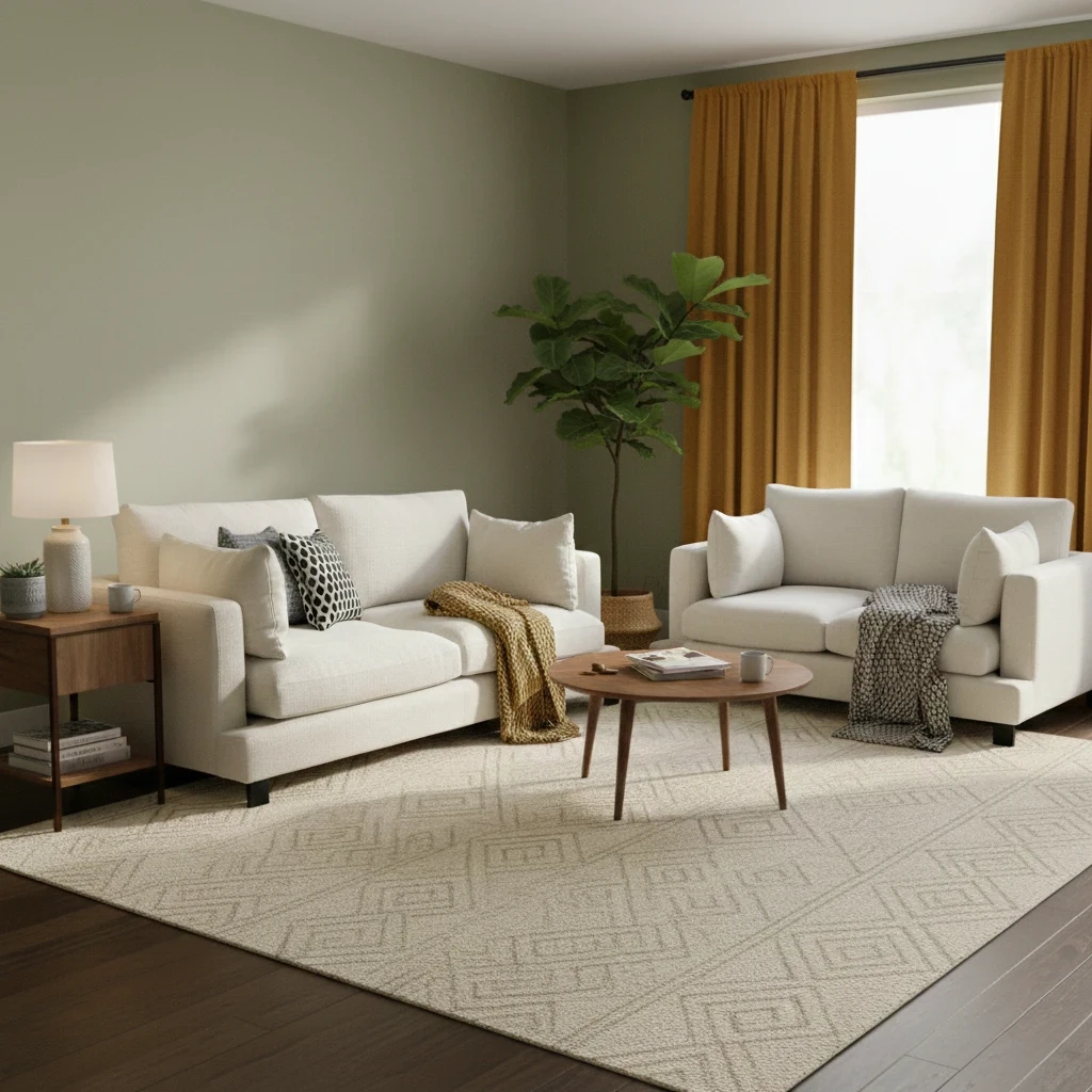 Dwell ‘Lugano’ Ivory Jagger Fabric 3 + 2 Seater Sofa Set