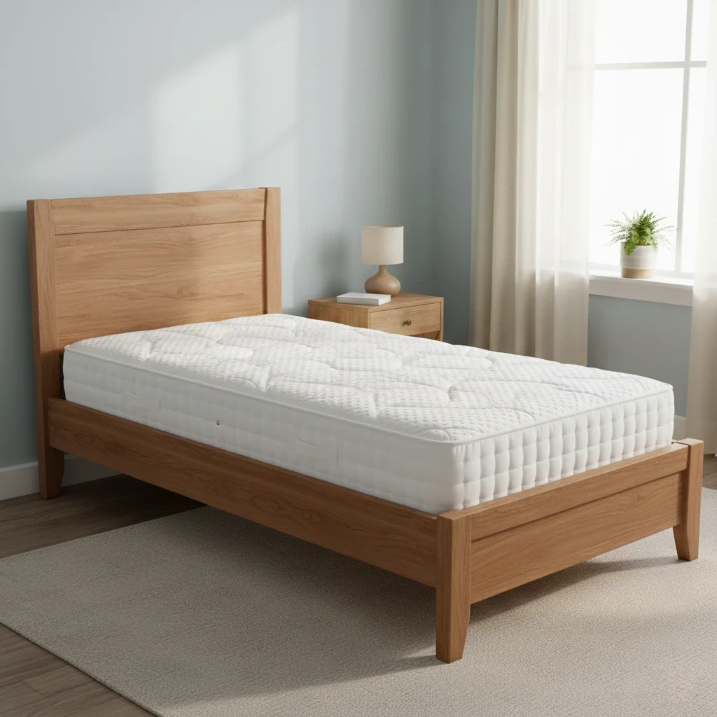Kudos 2000 Pocket Sprung Mattress Single, folded side view showing quilted cover layers and side panel