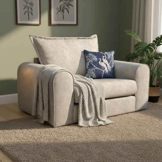 ‘Serenis’ Silver Rest Velvet Cuddler Chair