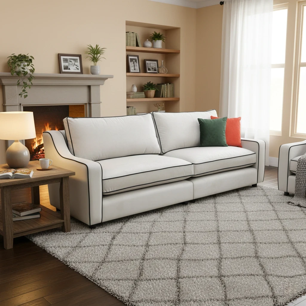 ‘Celine’ Plush Platinum Eb Cp Velvet 4 Seater Split Sofa