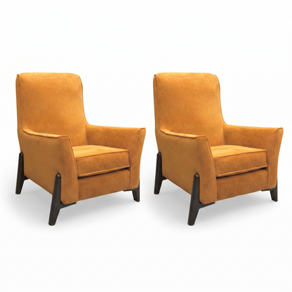 ‘Collins’ Almond Orange Towel Velvet Accent Chair - Set of 2