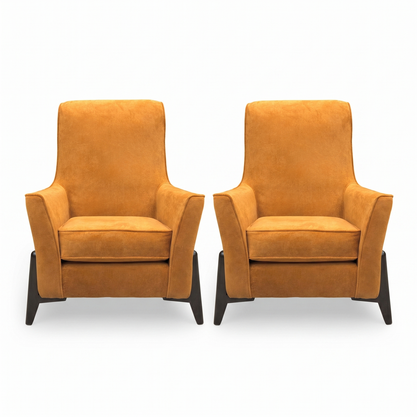 ‘Collins’ Almond Orange Towel Velvet Accent Chair - Set of 2