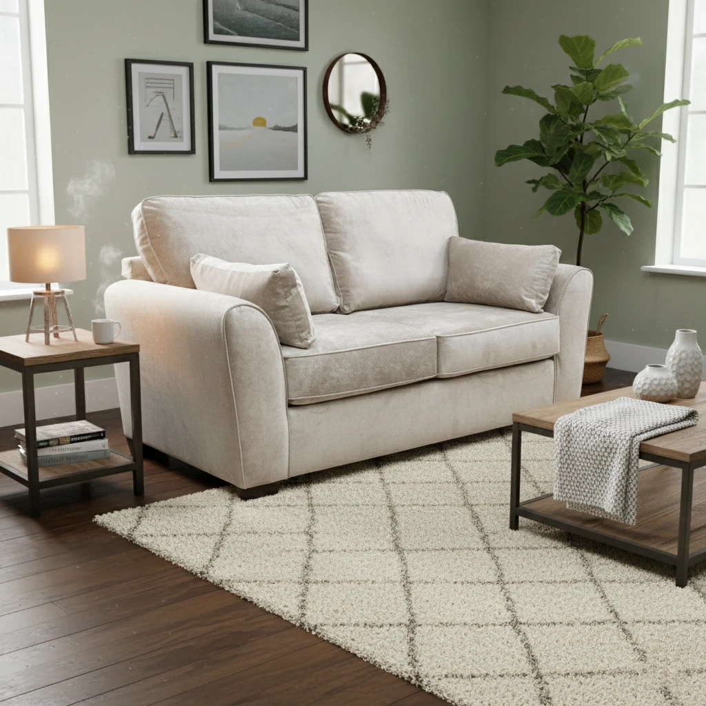 ‘Julius’ Mink Kingston Fabric 2 Seater Sofa Bed