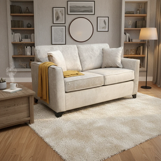 ‘Smith’ Mink Kingston Fabric 2 Seater Sofa Bed
