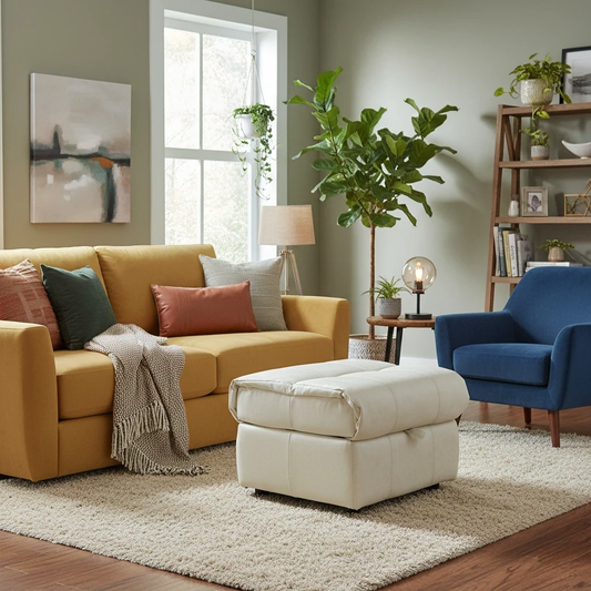 World of Leather ‘Moreno’ Bv-041e Dapple Grey Leather Storage Footstool