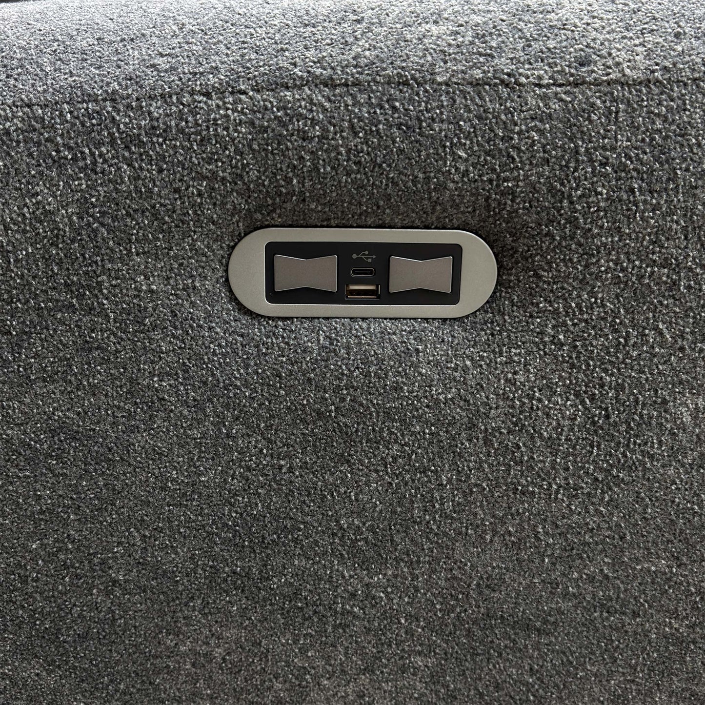 ‘Ricky’ Charcoal Grey Teddy Velvet Power Recliner Chair - Set of 2