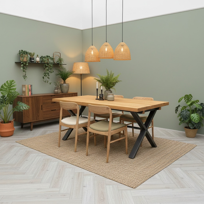 Living room of the 'Earth' 190cm Fixed Dining Table.