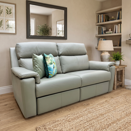 G Plan ‘Thornbury’ L858 Cambridge Olive Leather 3 Seater Sofa Furniture Village