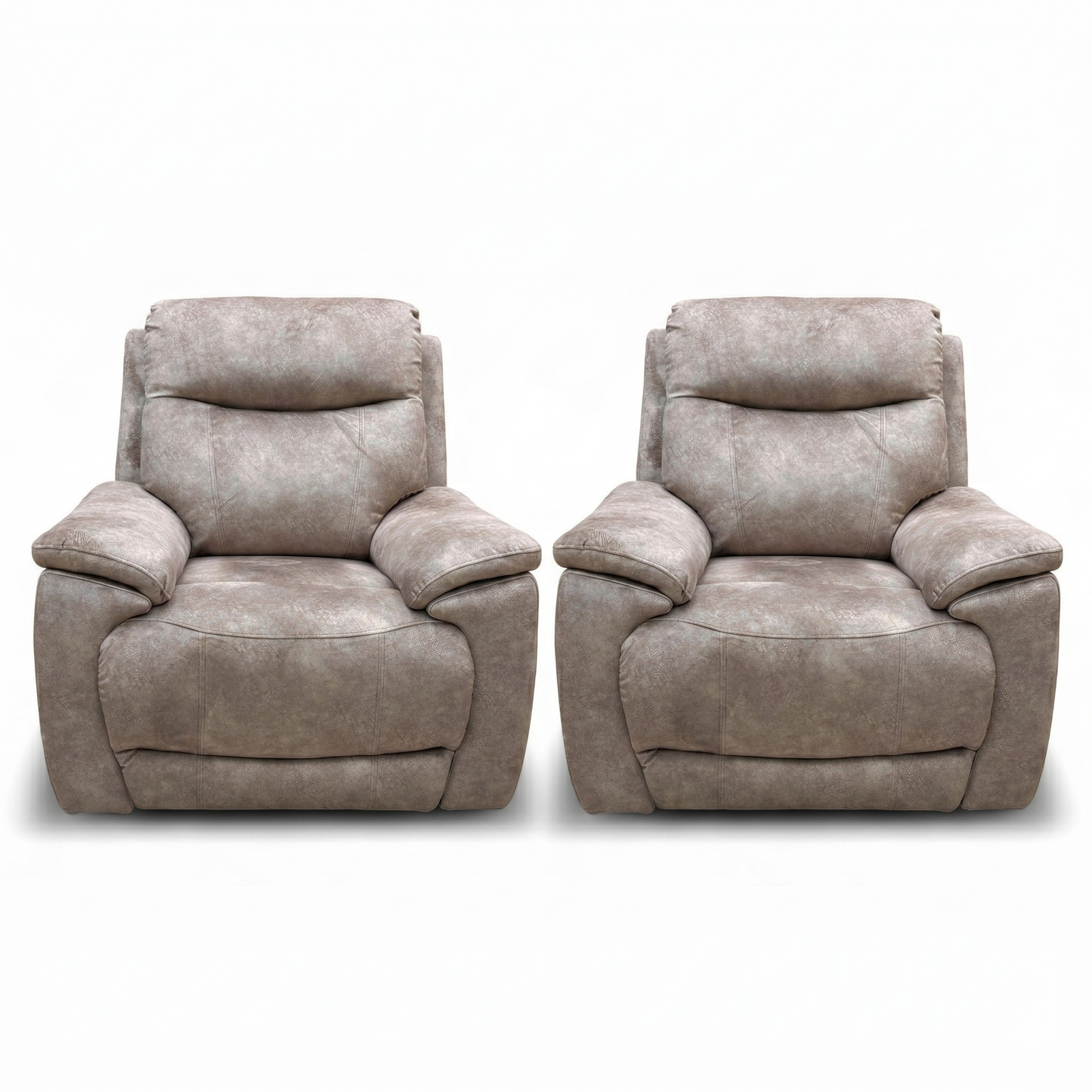 'Sloane' Marble Charcoal Grey Velvet Power Recliner Chair - Set of 2